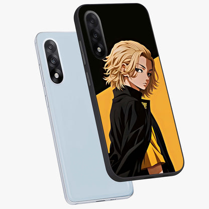 Golden Shadow Commander Glass Case for 1+Nord 5 angled mockup showcasing glossy finish and bold golden accents
