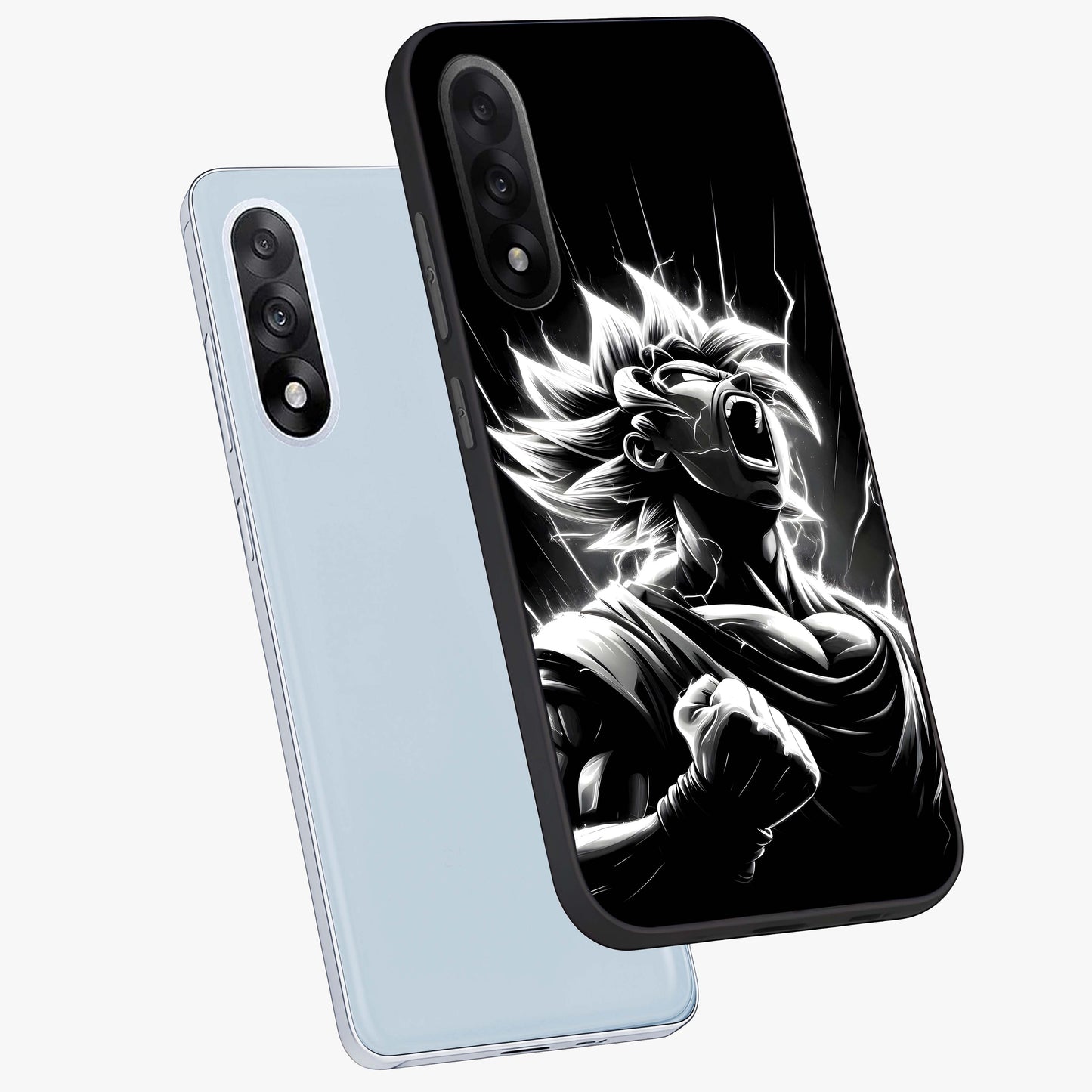 Limitless Power Unleashed Glass Case for 1+Nord 5 angled mockup showcasing glossy finish and dramatic power detailing