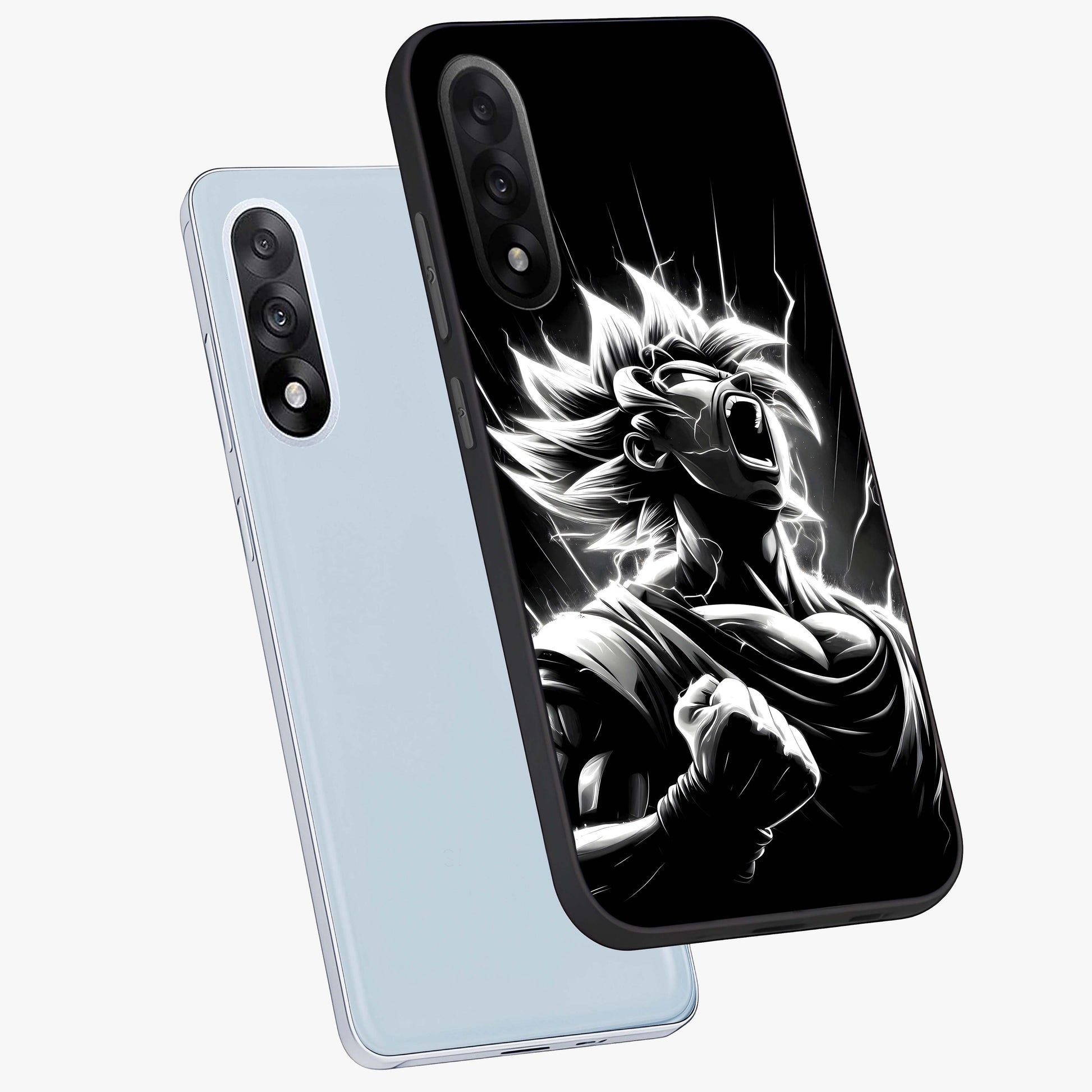 Limitless Power Unleashed Glass Case for 1+Nord 5 angled mockup showcasing glossy finish and dramatic power detailing