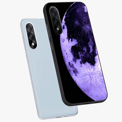 Lunar Glow in Violet Glass Case for 1+Nord 5 angled mockup showcasing glossy finish and soft purple gradients
