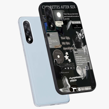 Midnight Love Glass Case for 1+Nord 5 angled mockup showcasing glossy finish and warm luminous tones