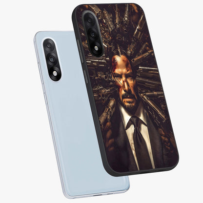 Relentless Shadow Assassin Glass Case for 1+Nord 5 angled mockup showcasing glossy finish and dramatic shadow detailing