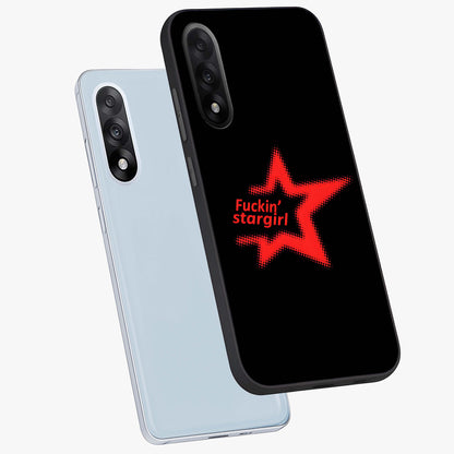 Starboy and Stargirl Energy Glass Case for 1+Nord 5 angled mockup showcasing glossy finish and vibrant cosmic tones
