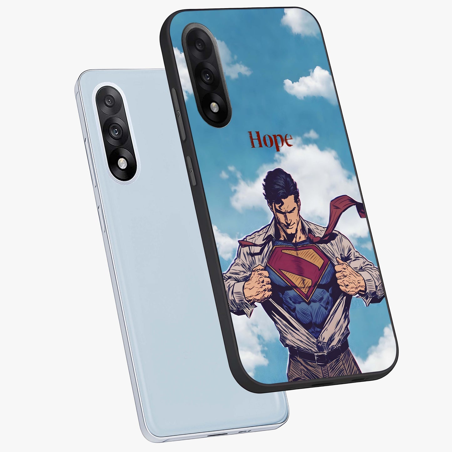 Symbol of Hope Glass Case for 1+Nord 5 angled mockup showcasing glossy finish and uplifting design tones