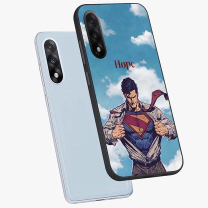 Symbol of Hope Glass Case for 1+Nord 5 angled mockup showcasing glossy finish and uplifting design tones