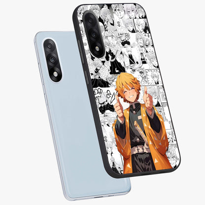Thunder Smile Hero Glass Case for 1+Nord 5 angled mockup showcasing glossy glass finish and high energy detailing