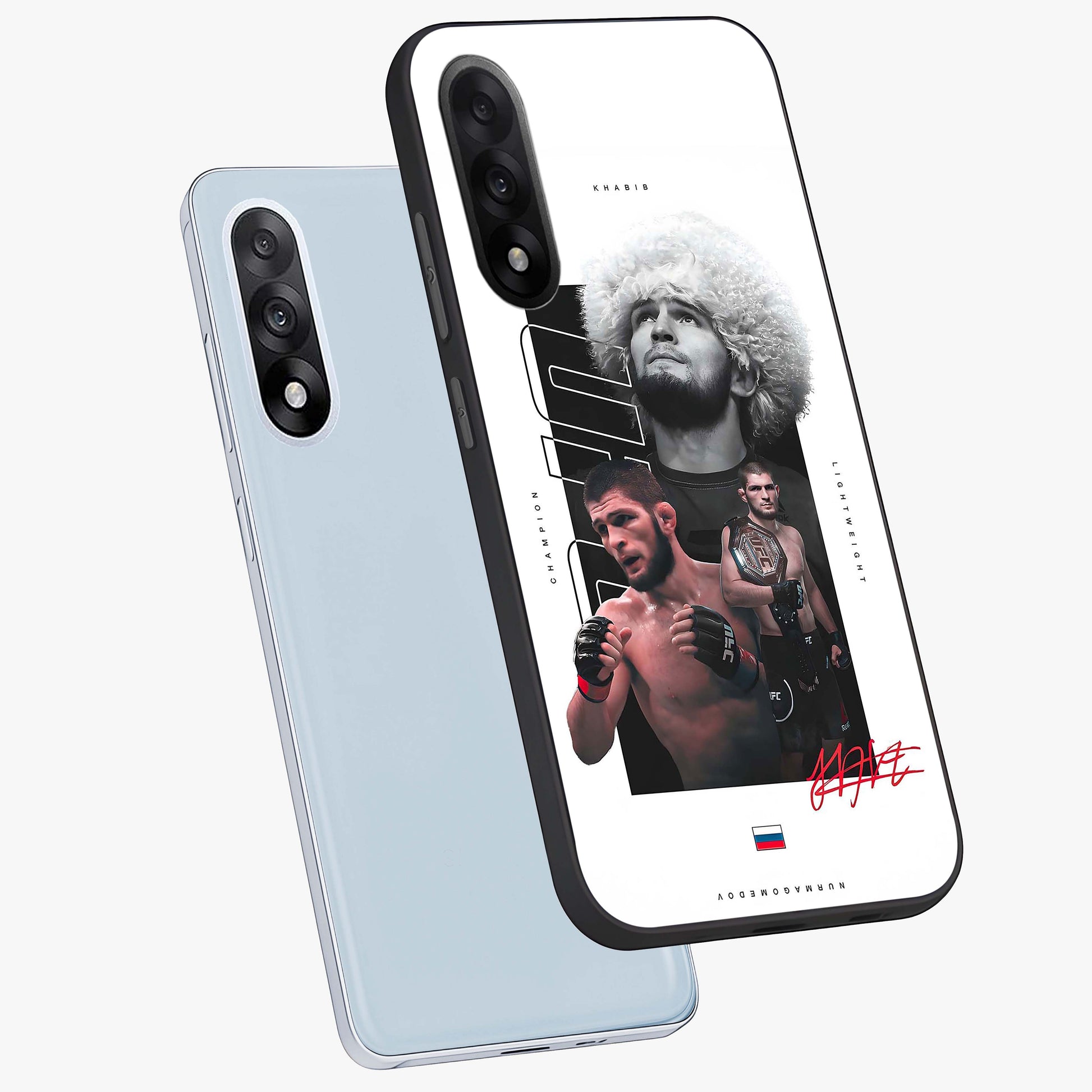 Unbeaten Warrior Legacy Glass Case for 1+Nord 5 angled mockup showcasing glossy finish and strong action detailing