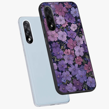 Velvet Bloom Tapestry Glass Case for 1+Nord 5 angled mockup showcasing glossy finish and deep velvet tones