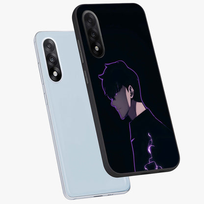 Void Lightning Phantom Glass Case for 1+Nord 5 angled mockup showcasing glossy finish and high contrast detailing