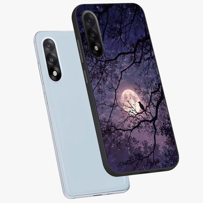 Whispering Moon Silence Glass Case for 1+Nord 5 angled mockup showcasing glossy finish and subtle celestial detailing
