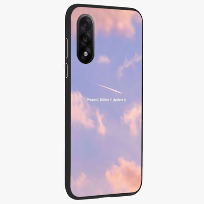 Aesthetic Clouds Dream Glass Case for 1+Nord 5 side perspective highlighting smooth edges and dreamy cloud details