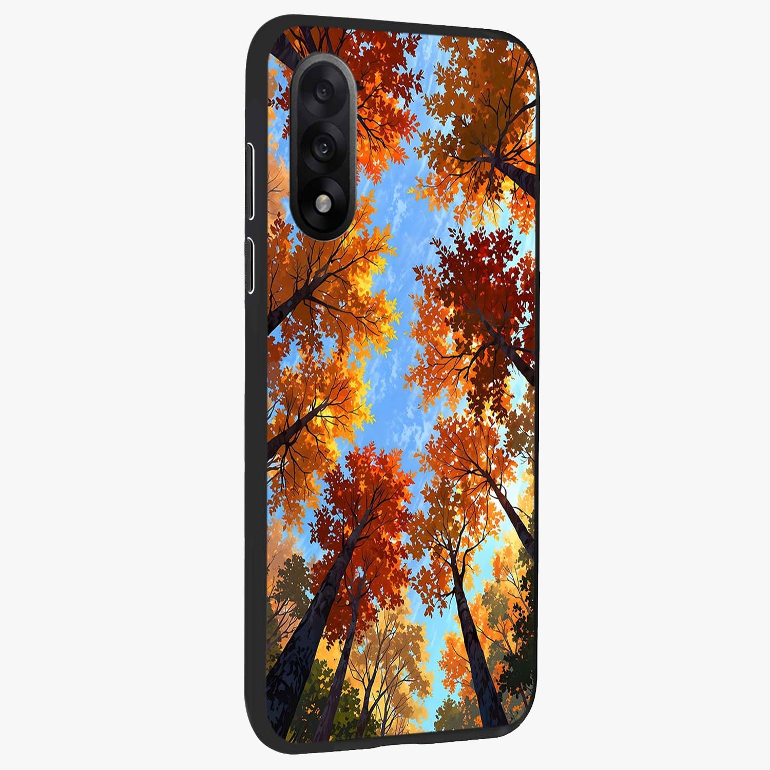 Amber Canopy Glow Glass Case for 1+Nord 5 side perspective highlighting rich nature inspired design details