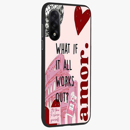 Amor Memory Scrapbook Glass Case for 1+Nord 5 side perspective highlighting aesthetic scrapbook detailing