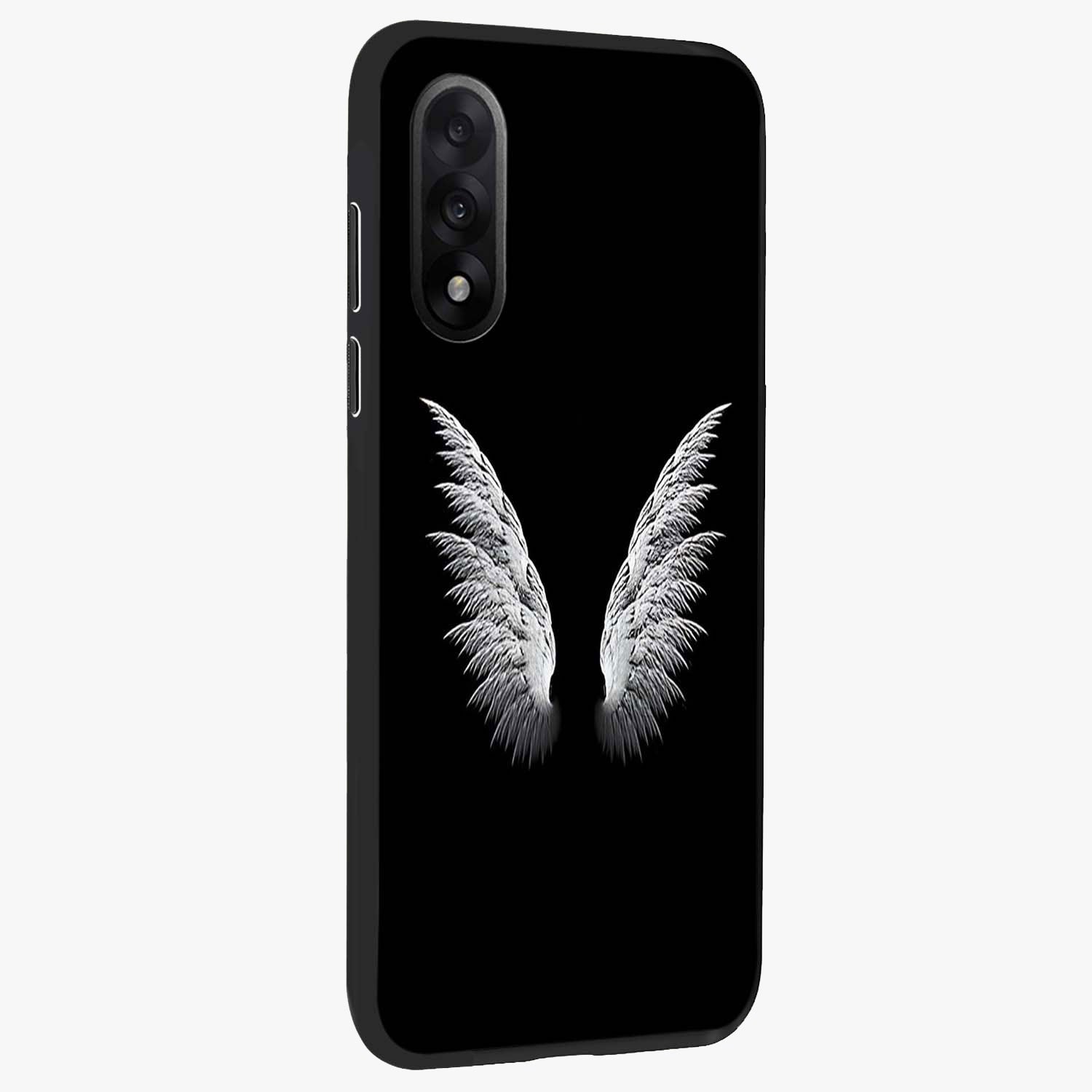 Angel Wing Grace Glass Case for 1+Nord 5 side perspective highlighting delicate wing illustration details