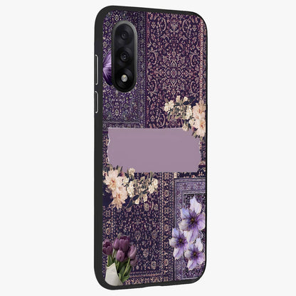 Antique Floral Whisper Glass Case for 1+Nord 5 side perspective highlighting detailed floral textures