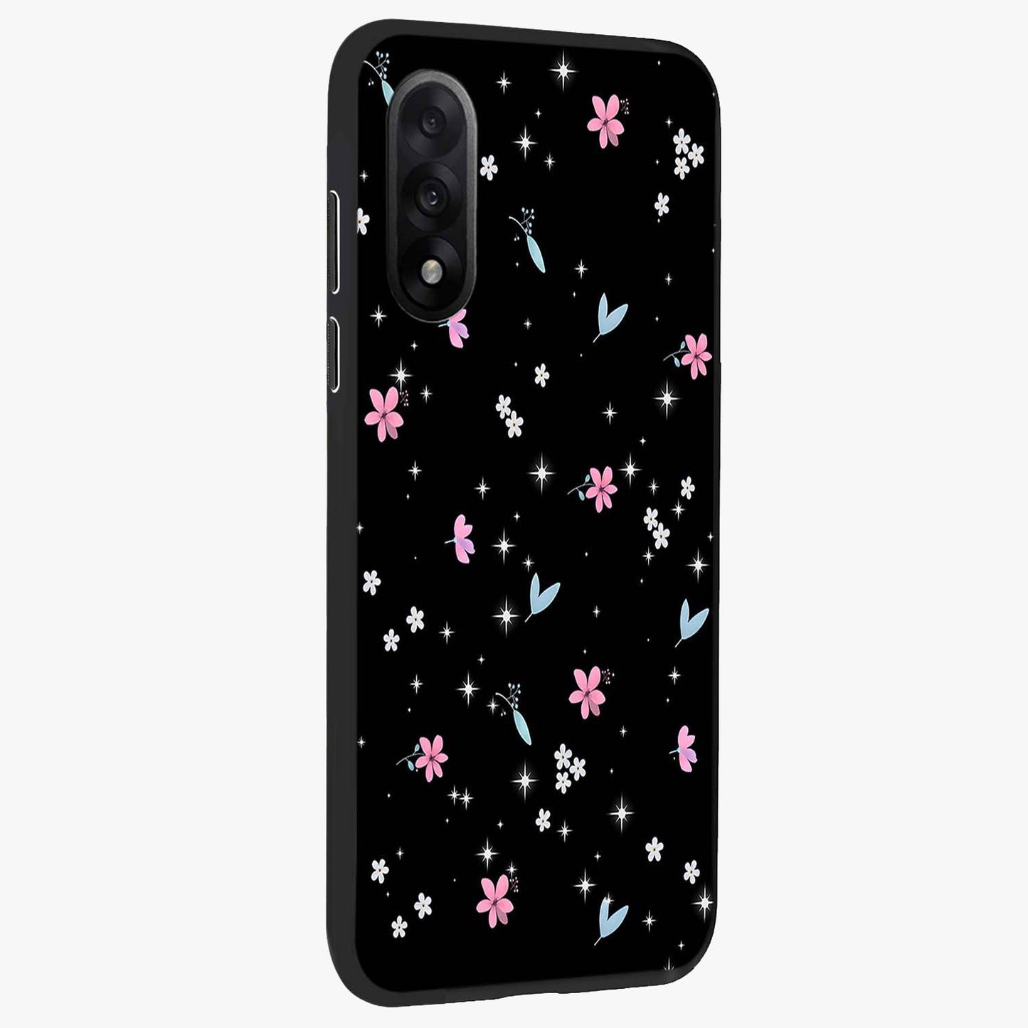 Black Aesthetic Wallpapers Glass Case for 1+Nord 5 side perspective highlighting sleek edges and premium dark design
