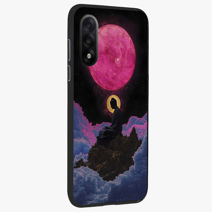 Buddha and Planets Glass Case for 1+Nord 5 side perspective highlighting divine illustration details and premium build