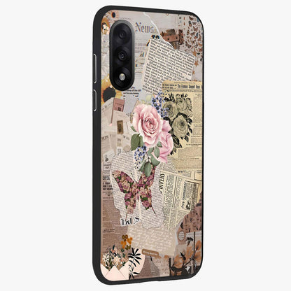 Butterfly News Bloom Glass Case for 1+Nord 5 side perspective highlighting intricate bloom details and premium finish