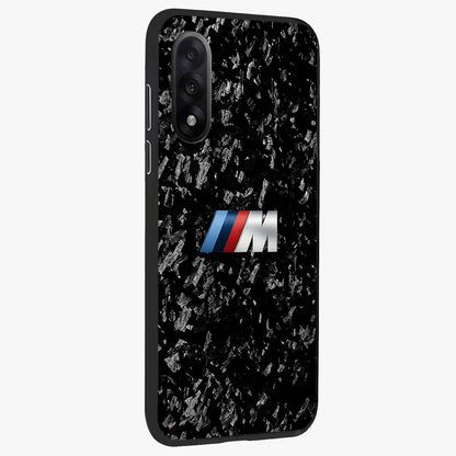 Carbon Speed Mark Glass Case for 1+Nord 5 side perspective highlighting sleek sporty detailing and premium build