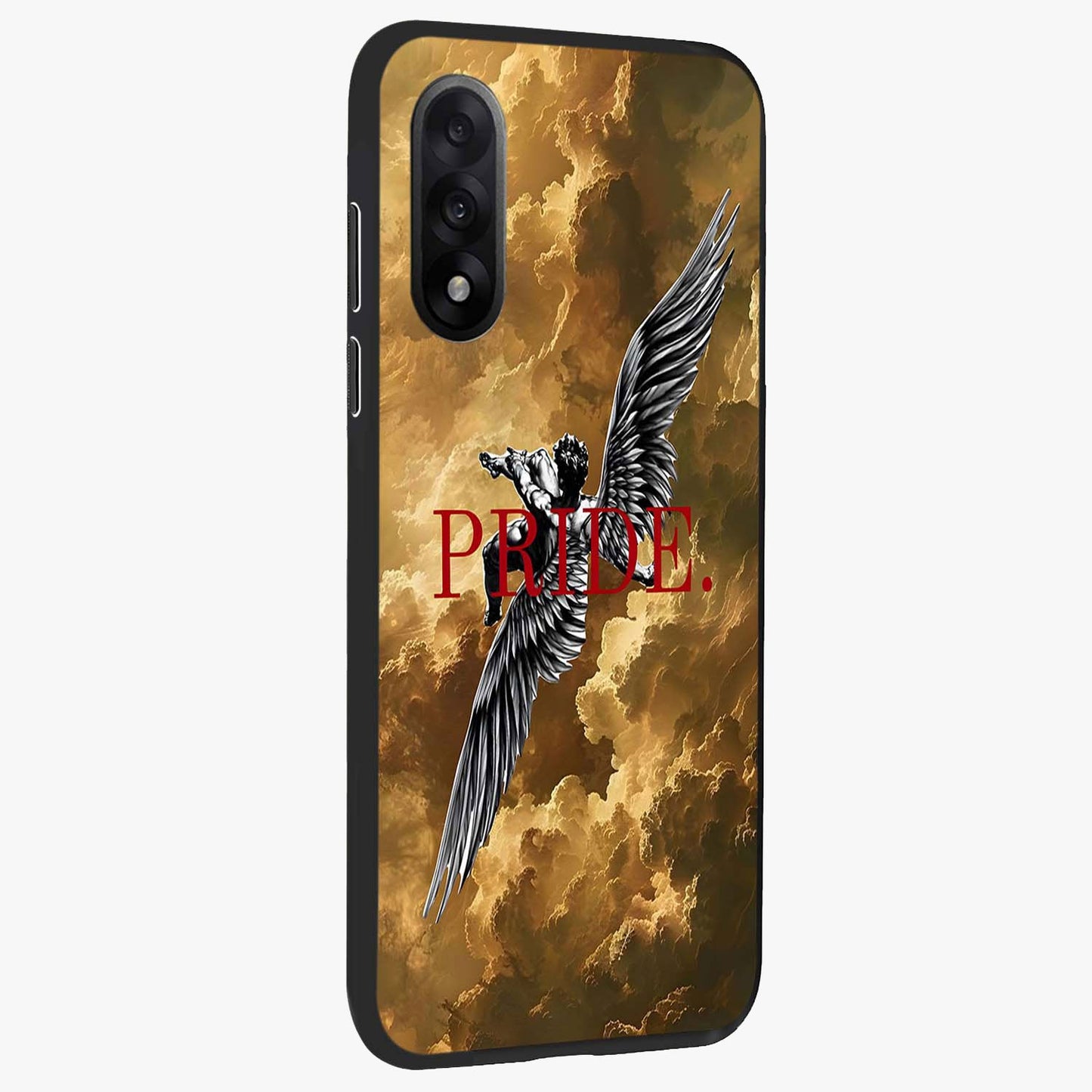 Celestial Fallen Pride Glass Case for 1+Nord 5 side perspective highlighting deep space textures and premium edge finish