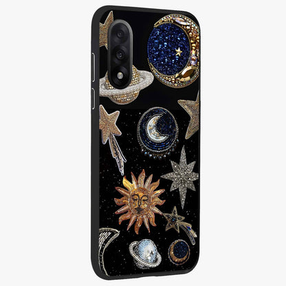 Celestial Gem Constellations Glass Case for 1+Nord 5 side perspective highlighting intricate star patterns and premium build