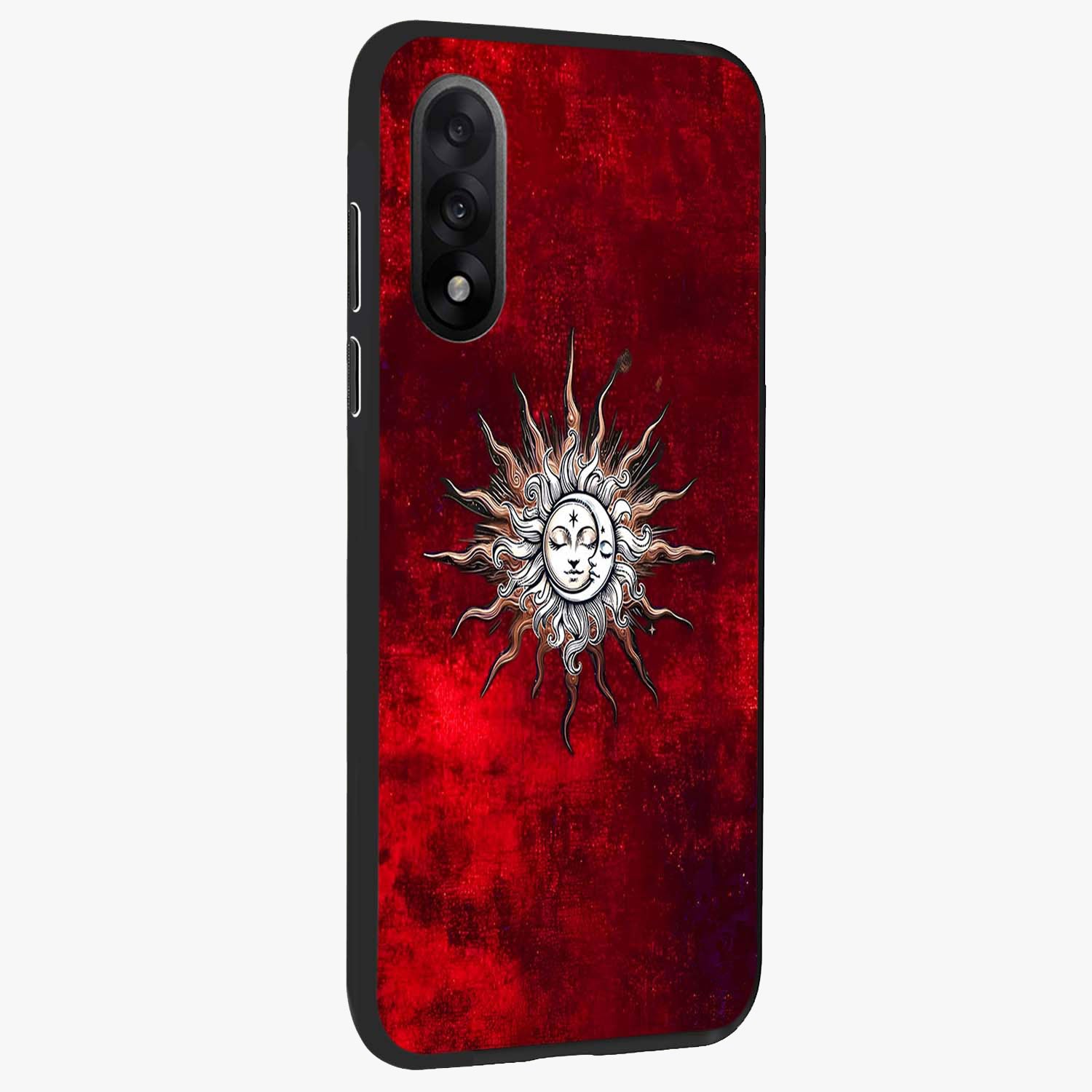 Cosmic Twin Eclipse Glass Case for 1+Nord 5 side perspective highlighting eclipse detailing and premium smooth build