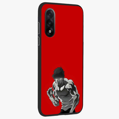 Crimson Power Rush Glass Case for 1+Nord 5 side perspective highlighting sharp detailing and premium sporty edge