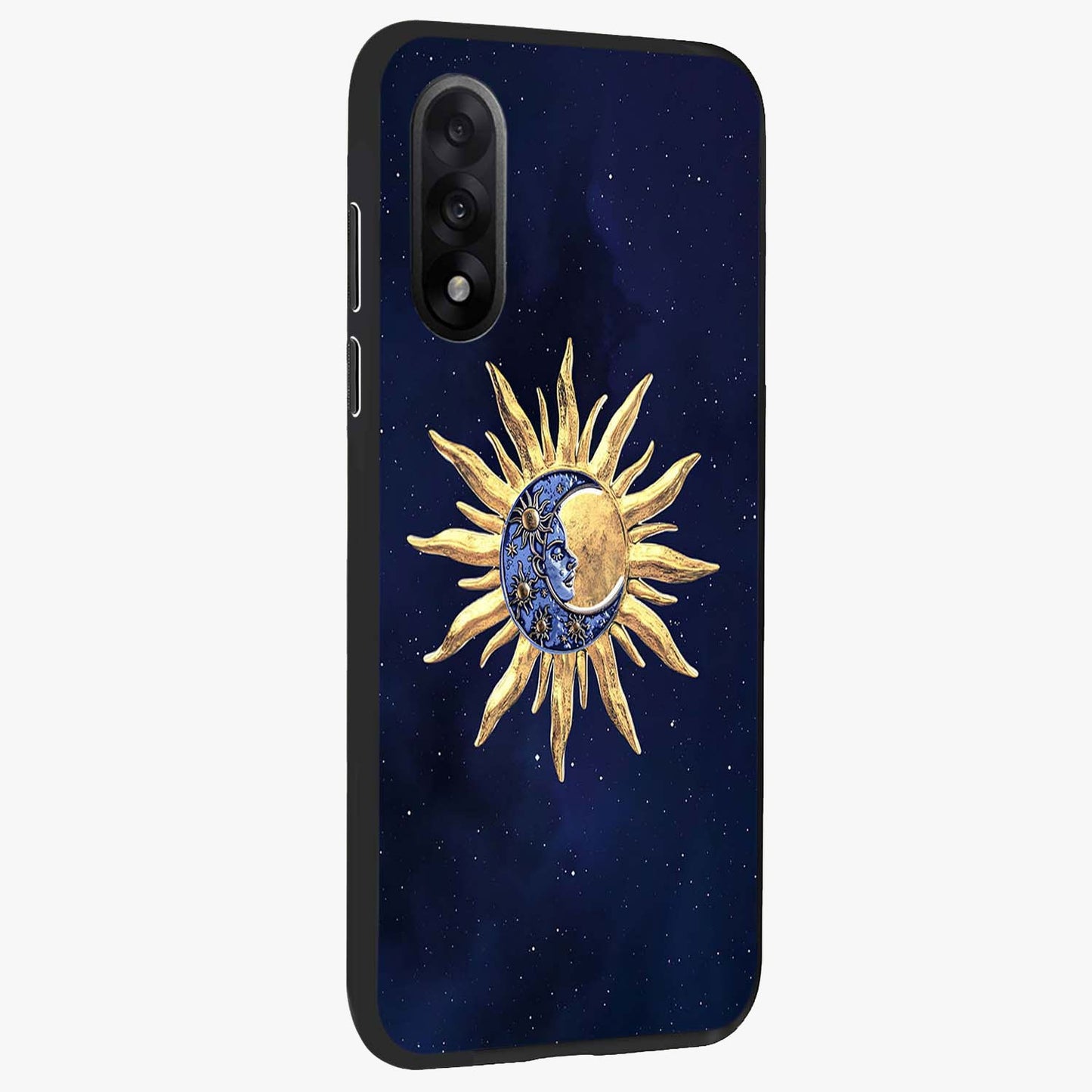 Eternal Cosmic Balance Glass Case for 1+Nord 5 side perspective highlighting intricate space detailing and smooth build