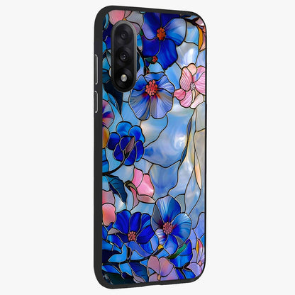 Eternal Floral Stained Glass Case for 1+Nord 5 side perspective highlighting colorful floral detailing and premium edge finish