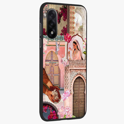 Floral Courtyard Muse Glass Case for 1+Nord 5 side perspective highlighting refined floral textures and smooth build