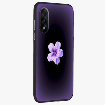 Flower on Soft Violet Gradient Glass Case for 1+Nord 5 side perspective highlighting delicate bloom detailing and smooth edges