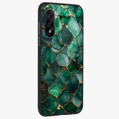 Geometric Polyester Pattern Glass Case for 1+Nord 5 side perspective highlighting sharp pattern textures and smooth premium build
