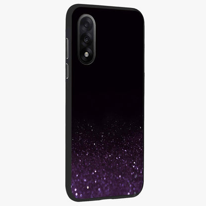 Glittery Purple Bokeh Glass Case for 1+Nord 5 side perspective highlighting glowing textures and sleek premium edges