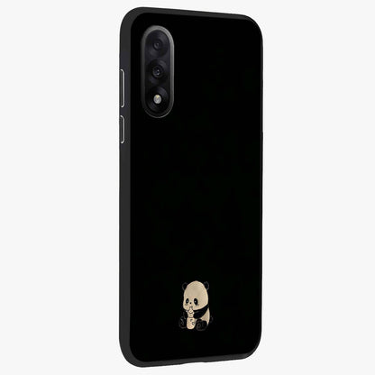 Midnight Panda Love Glass Case for 1+Nord 5 side perspective highlighting charming illustration details and premium build