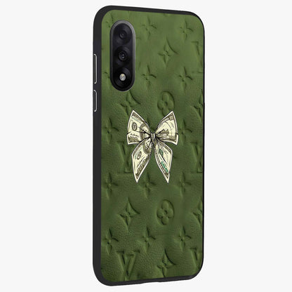Money Bow Lv Glass Case for 1+Nord 5 side perspective highlighting stylish textures and sleek build