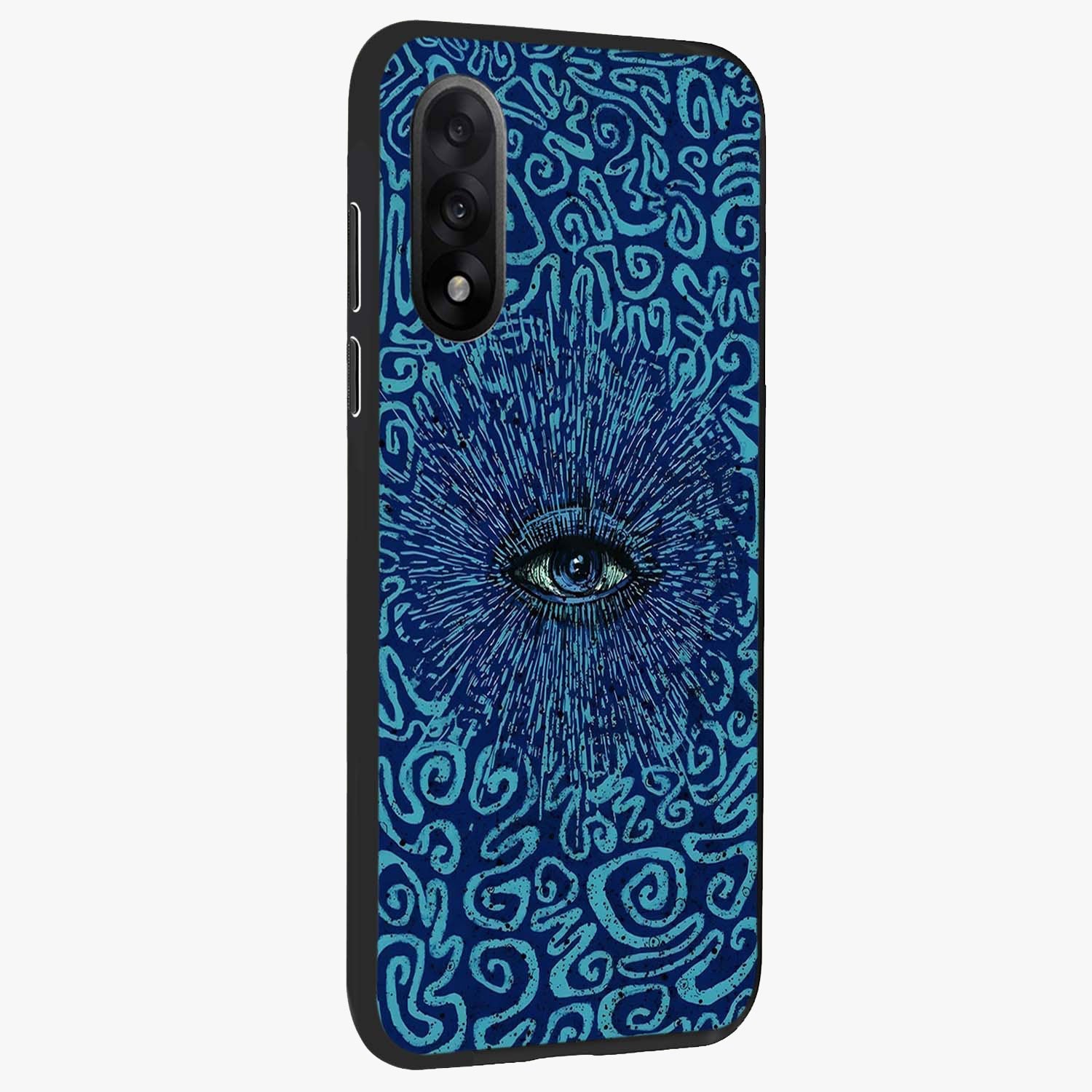 Mystic Inner Eye Glass Case for 1+Nord 5 side perspective highlighting bold detailing and smooth edges
