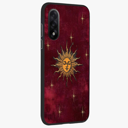Mystic Solar Glow Glass Case for 1+Nord 5 side perspective highlighting luminous detailing and premium edges