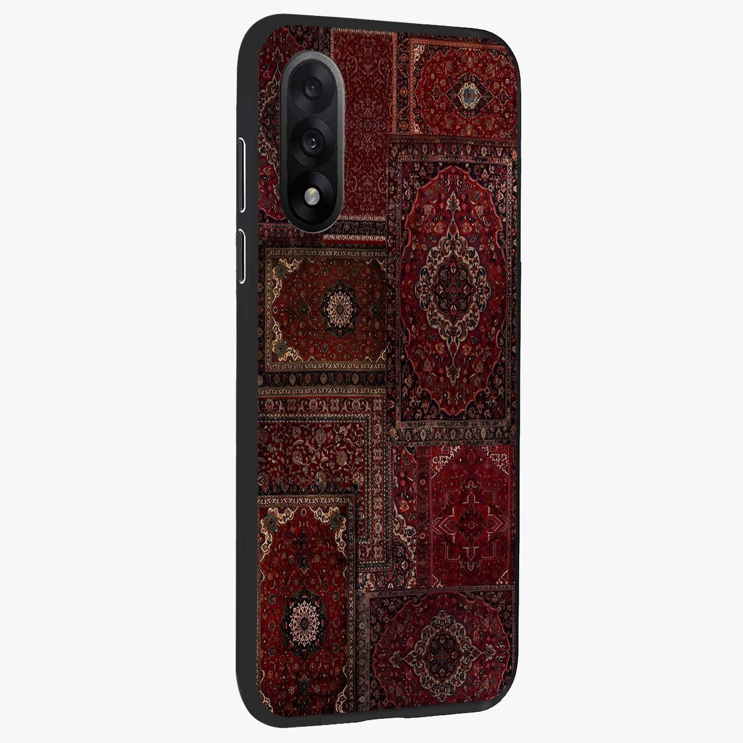 Persian Velvet Tale Glass Case for 1+Nord 5 side perspective highlighting ornate detailing and smooth premium build
