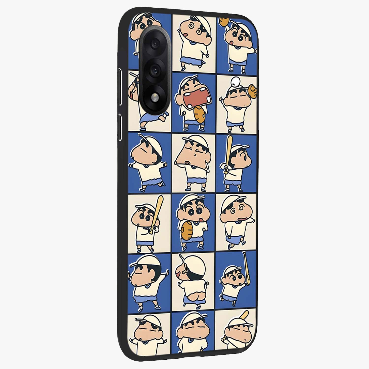 Playful Shin Swing Glass Case for 1+Nord 5 side perspective highlighting dynamic illustration textures and sleek build
