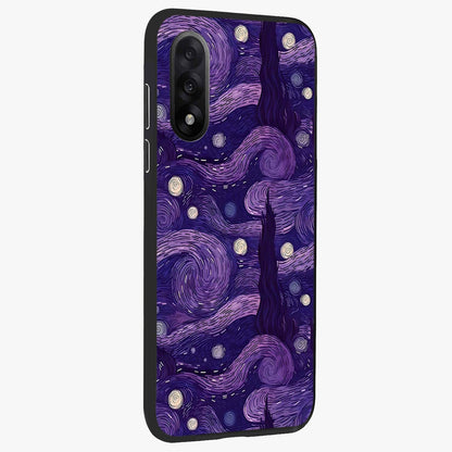 Purple Swirls Glass Case for 1+Nord 5 side perspective highlighting fluid textures and sleek premium build