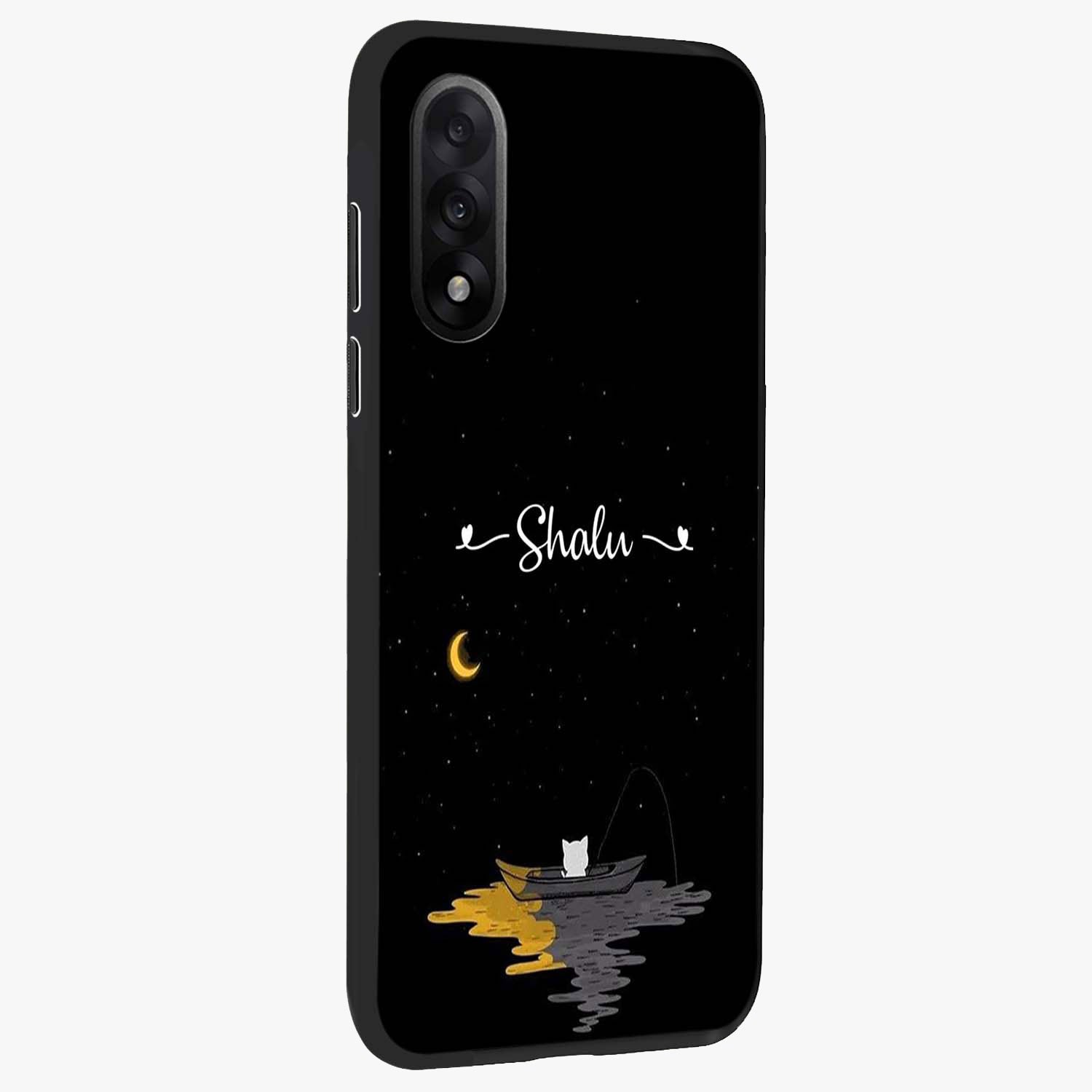 Silent Night Row Glass Case for 1+Nord 5 side perspective highlighting moody textures and premium edges