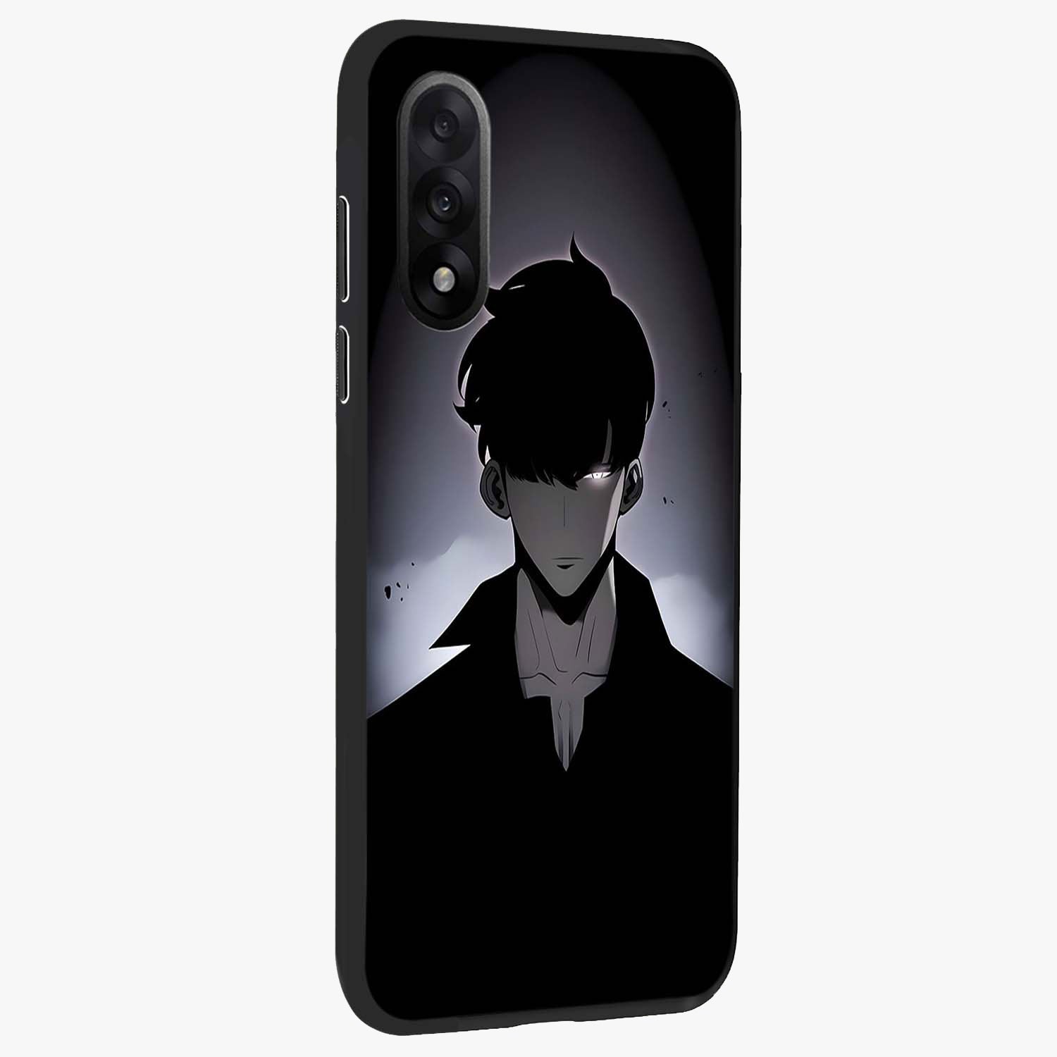 Silent Shadow Awakening Glass Case for 1+Nord 5 side perspective highlighting sharp textures and sleek premium build