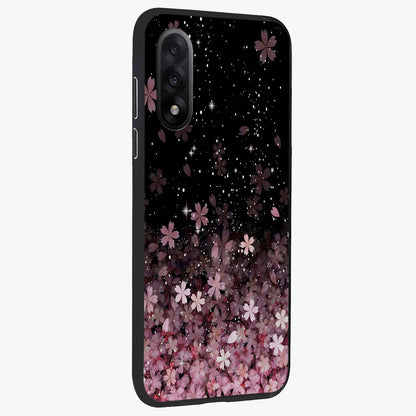 Small Starry Flowers Glass Case for 1+Nord 5 side perspective highlighting delicate bloom textures and premium edges