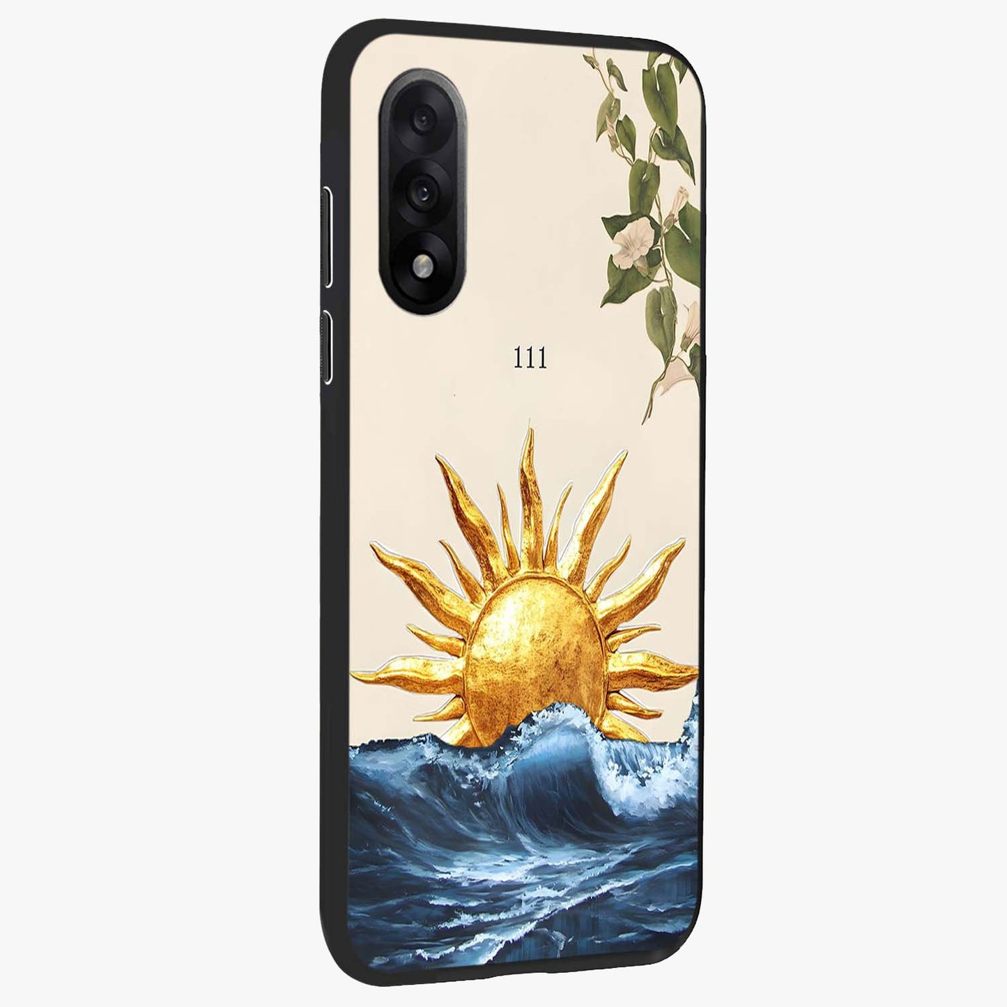 Solar Wave Bloom Glass Case for 1+Nord 5 side perspective highlighting radiant textures and premium edges