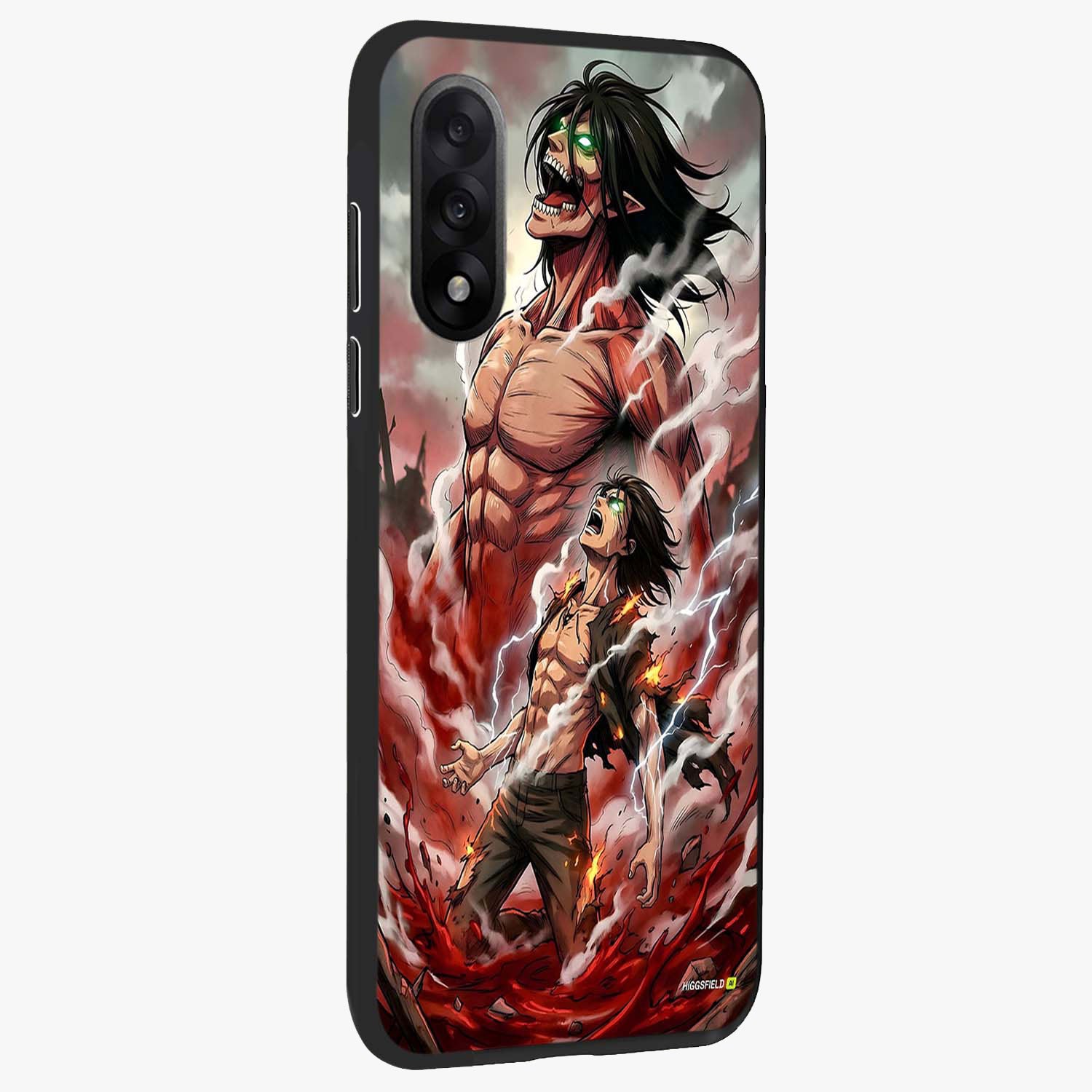 Titan Awakening Fury Glass Case for 1+Nord 5 side perspective highlighting bold textures and premium edge finish