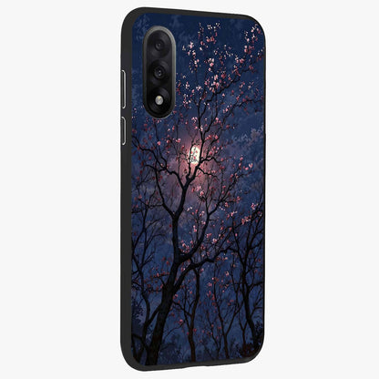 Twilight Sakura Serenade Glass Case for 1+Nord 5 side perspective highlighting delicate sakura textures and premium edges