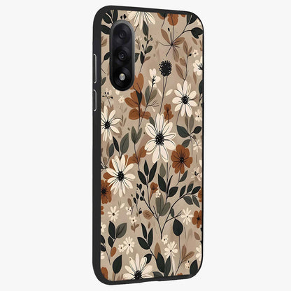 Vector Flowers Glass Case for 1+Nord 5 side perspective highlighting smooth floral textures and premium edges