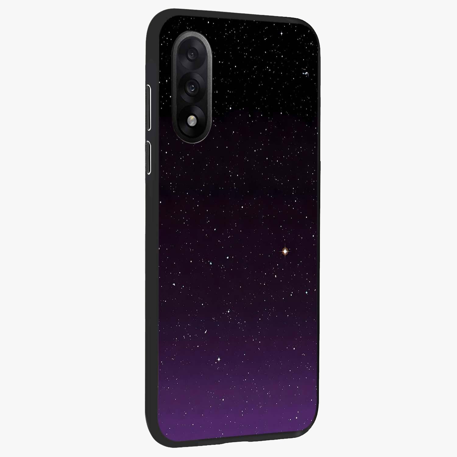 Violet and Black Shade Glass Case for 1+Nord 5 side perspective highlighting smooth gradient textures and sleek build
