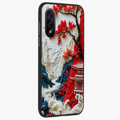 Whispers of Sakura Waves Glass Case for 1+Nord 5 side perspective highlighting delicate sakura textures and sleek premium build