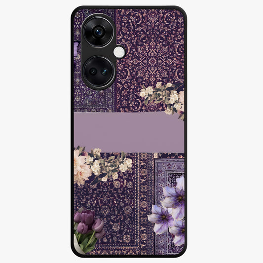 Antique Floral Whisper Glass Case for 1+Nord Ce 3 vintage front view featuring soft antique floral artwork
